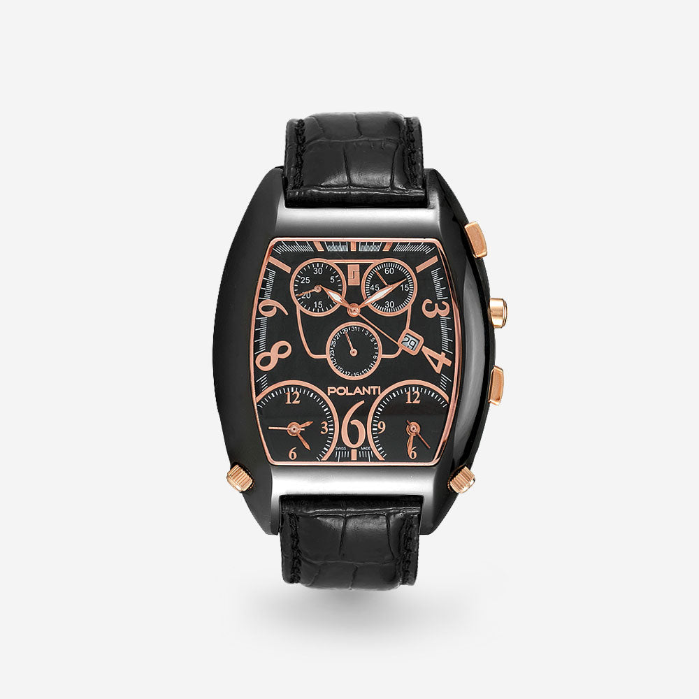 3 Time Zone Chronograph Black Edition 46mm – Polanti