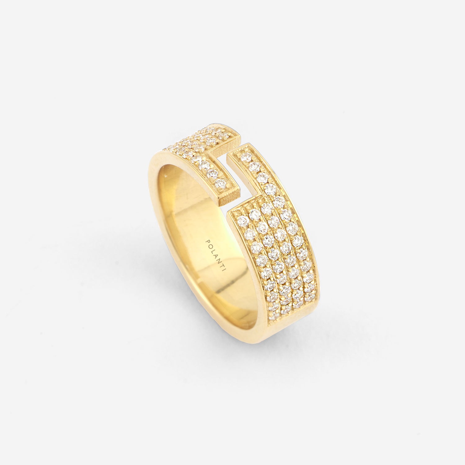 18KT Yellow Gold Signature Ring with Diamonds 7mm