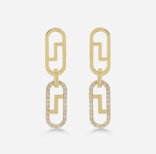 Load image into Gallery viewer, 18KT Yellow Gold Signature Earrings with Diamonds

