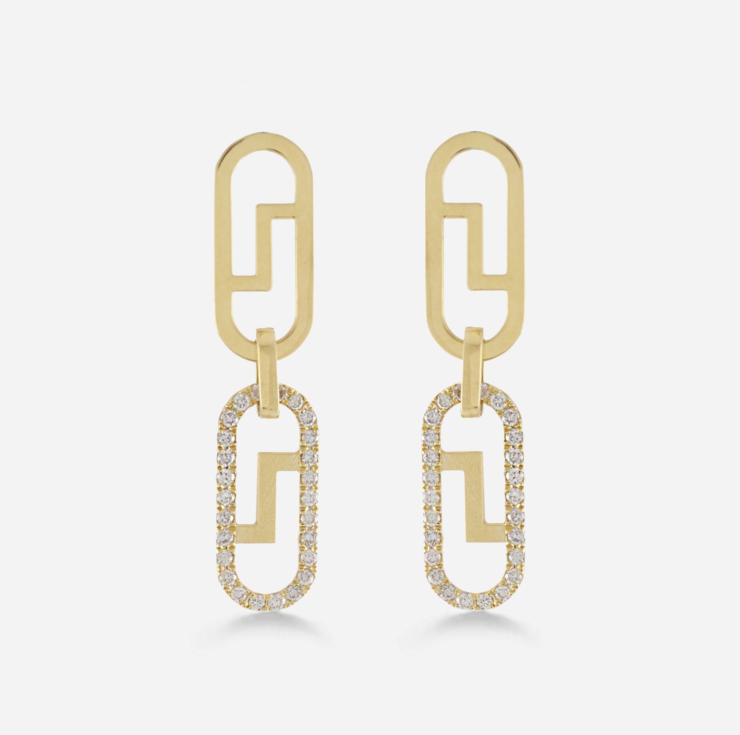 18KT Yellow Gold Signature Earrings with Diamonds