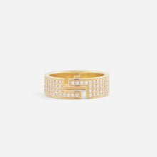Load image into Gallery viewer, 18KT Yellow Gold Signature Ring with Diamonds 7mm
