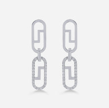 Load image into Gallery viewer, 18KT White Gold Signature Earrings with Diamonds
